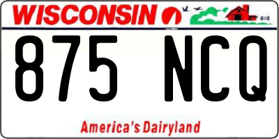 WI license plate 875NCQ