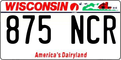 WI license plate 875NCR