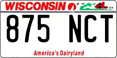 WI license plate 875NCT