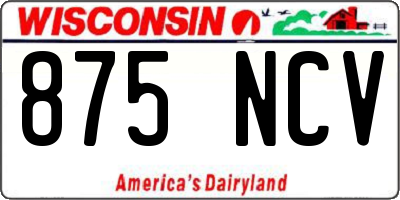 WI license plate 875NCV