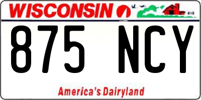 WI license plate 875NCY
