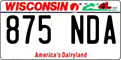WI license plate 875NDA