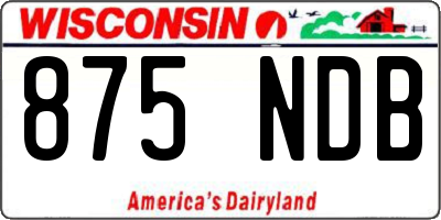 WI license plate 875NDB