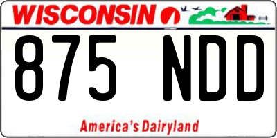 WI license plate 875NDD