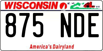 WI license plate 875NDE