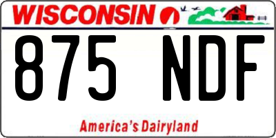 WI license plate 875NDF
