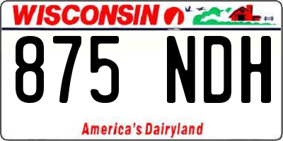 WI license plate 875NDH