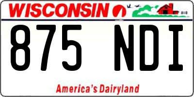 WI license plate 875NDI