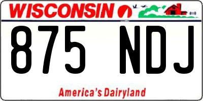 WI license plate 875NDJ
