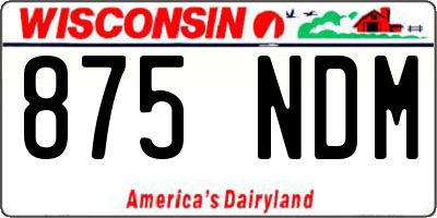 WI license plate 875NDM