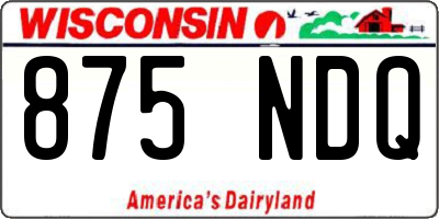 WI license plate 875NDQ