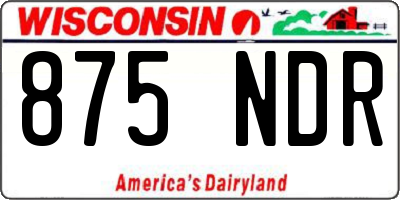 WI license plate 875NDR