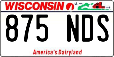 WI license plate 875NDS