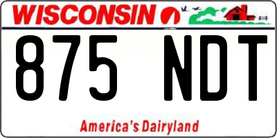 WI license plate 875NDT