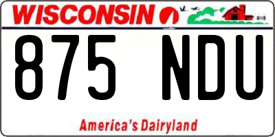 WI license plate 875NDU