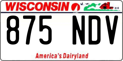 WI license plate 875NDV