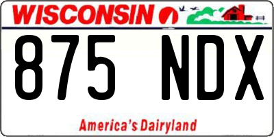 WI license plate 875NDX