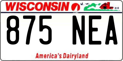 WI license plate 875NEA