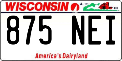 WI license plate 875NEI