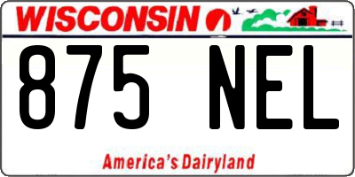 WI license plate 875NEL