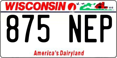 WI license plate 875NEP