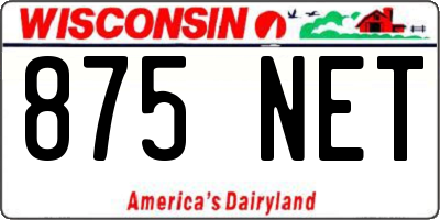 WI license plate 875NET