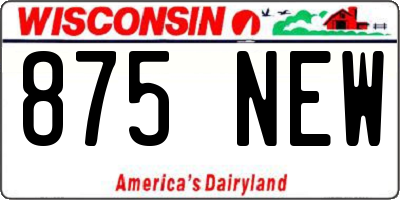 WI license plate 875NEW