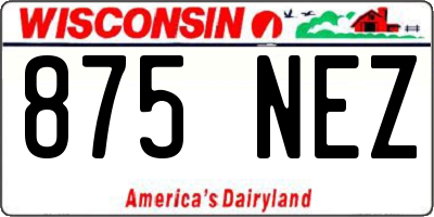 WI license plate 875NEZ