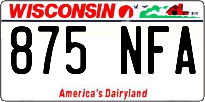 WI license plate 875NFA