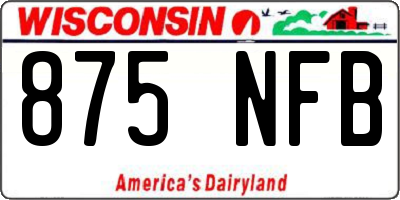 WI license plate 875NFB