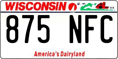 WI license plate 875NFC