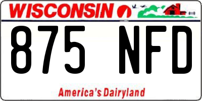 WI license plate 875NFD