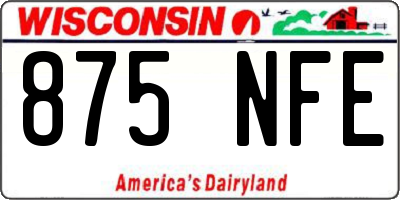 WI license plate 875NFE