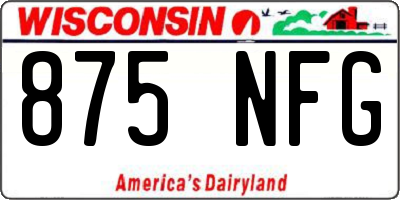 WI license plate 875NFG