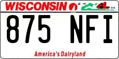 WI license plate 875NFI