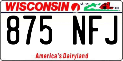 WI license plate 875NFJ