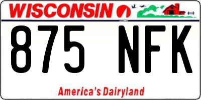 WI license plate 875NFK