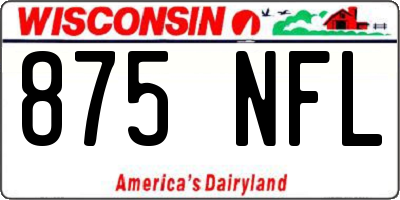 WI license plate 875NFL