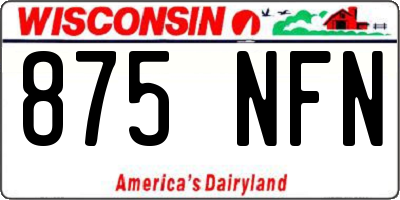 WI license plate 875NFN