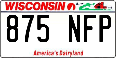 WI license plate 875NFP