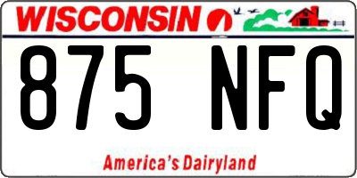 WI license plate 875NFQ