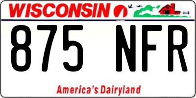 WI license plate 875NFR