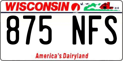 WI license plate 875NFS