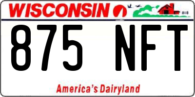 WI license plate 875NFT