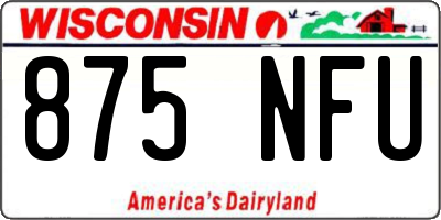 WI license plate 875NFU
