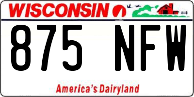 WI license plate 875NFW