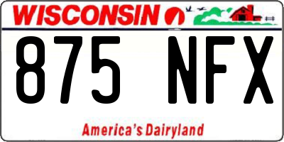 WI license plate 875NFX