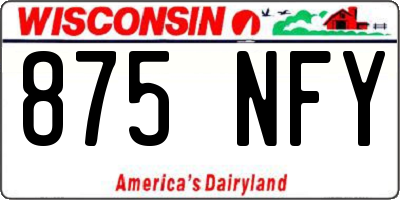 WI license plate 875NFY