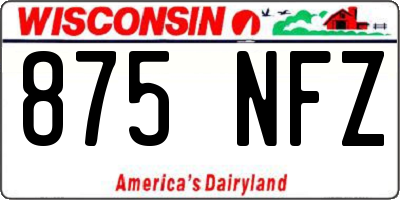 WI license plate 875NFZ