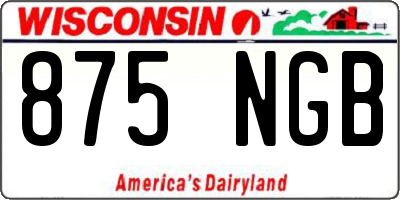 WI license plate 875NGB